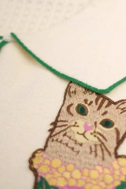 Cat Embroidered Sweater