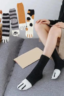Cat Paw Plush Socks