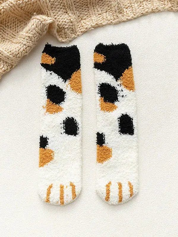 Cat Paw Plush Socks