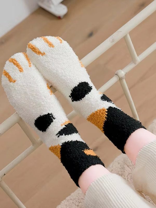 Cat Paw Plush Socks