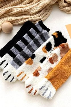 Cat Paw Plush Socks