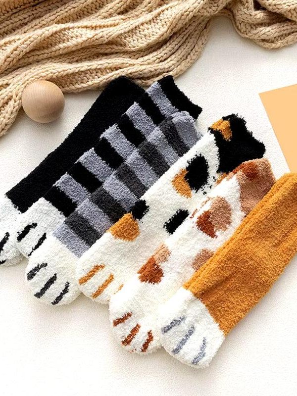Cat Paw Plush Socks