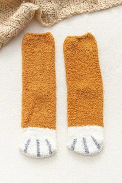 Cat Paw Plush Socks