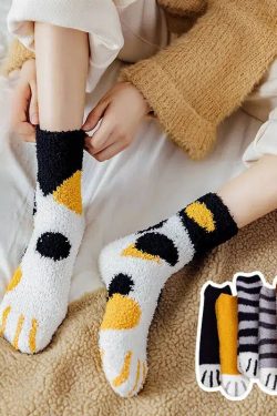 Cat Paw Plush Socks