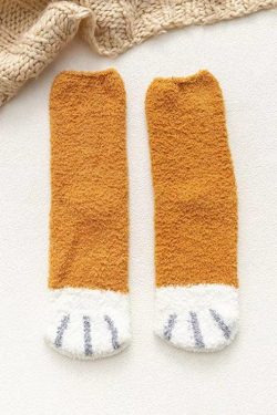 Cat Paw Plush Socks