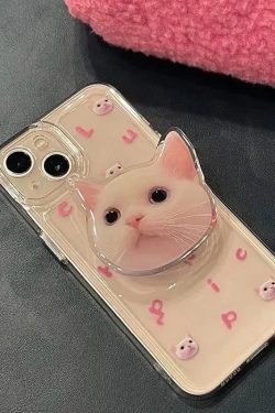 Cat Popsocket Clear Phone Case