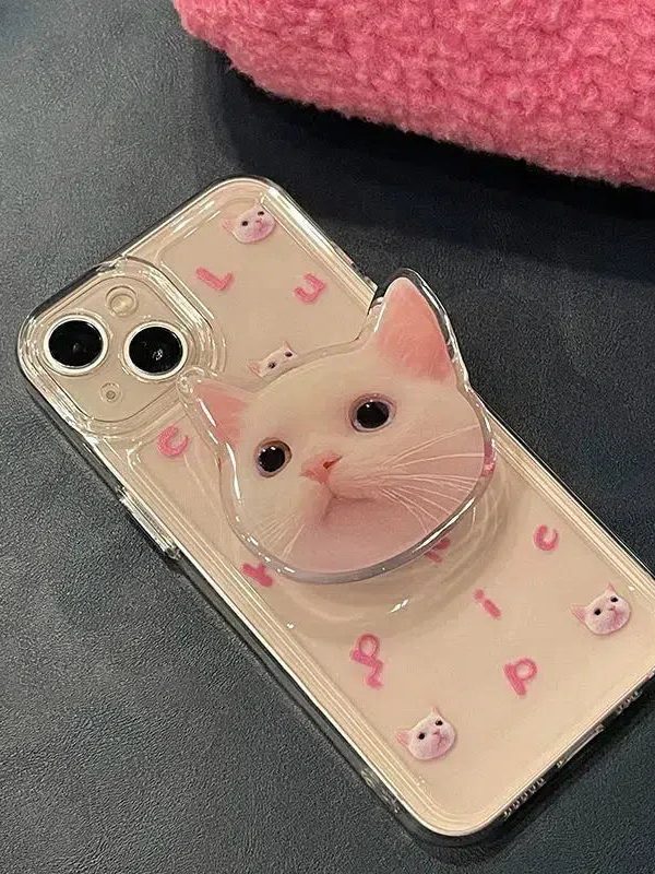 Cat Popsocket Clear Phone Case