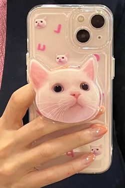 Cat Popsocket Clear Phone Case