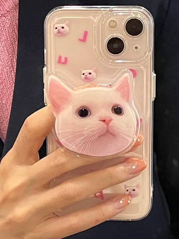 Cat Popsocket Clear Phone Case