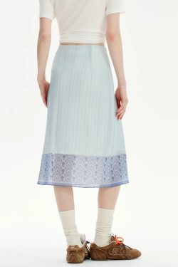 Cat Print Midi Skirt