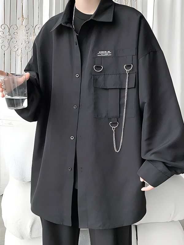 Chain Detailed Long Sleeve Shirt