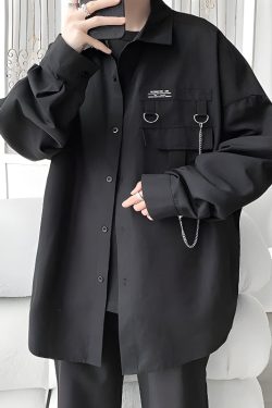 Chain Detailed Long Sleeve Shirt