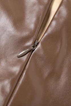 Chain Strap Faux Leather Mini Dress