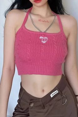 Chain Strap Knitted Crop Top
