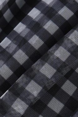 Checkered Strapless Top & Mini Skirt Two Piece Set