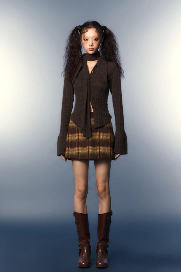 Chelsea Collar Scarf Tie Knitted Cardigan