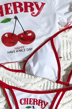Cherry Crop Top & Bikini Set