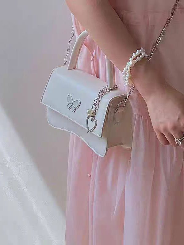 Chic Black Butterfly Faux Leather Chain Linked Mini Bag