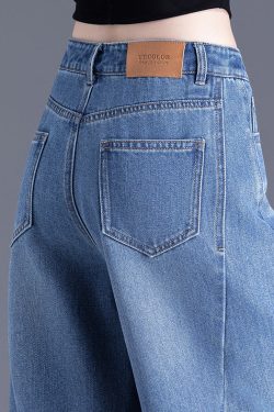 Chic Blue Pockets Denim Crop Pants Summer