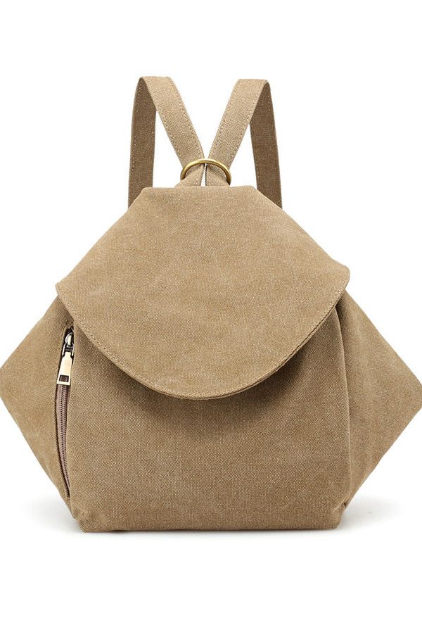 Chic Blue Solid Large Capacity Canvas Satchel Handbag