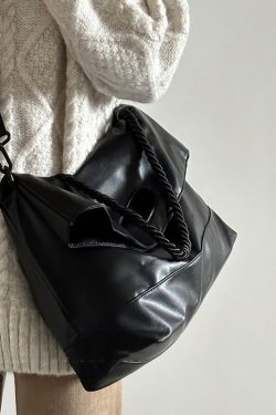 Chic Brown Large Capacity Faux Leather Messenger Bag