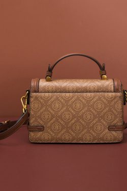 Chic Brown Versatile Calf Leather Messenger Bag