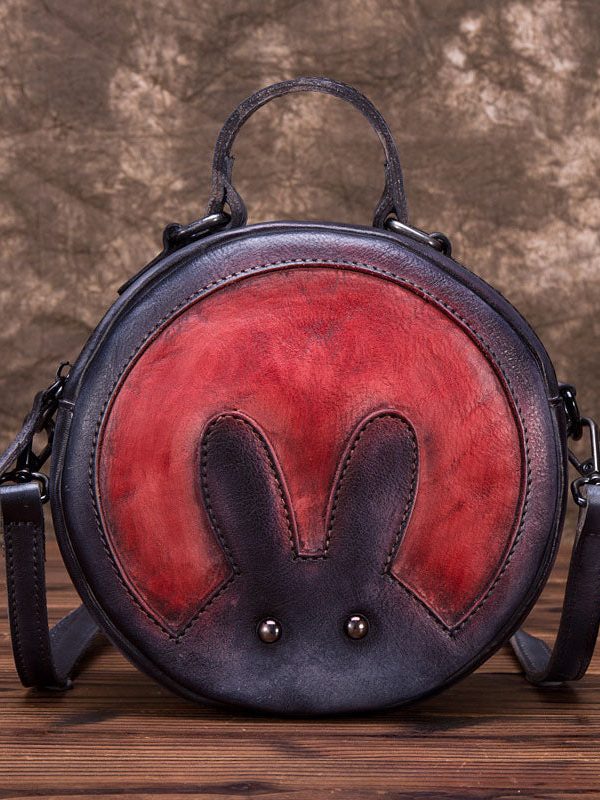 Chic Dark Grey Animal Patchwork Paitings Leather Messenger Bag