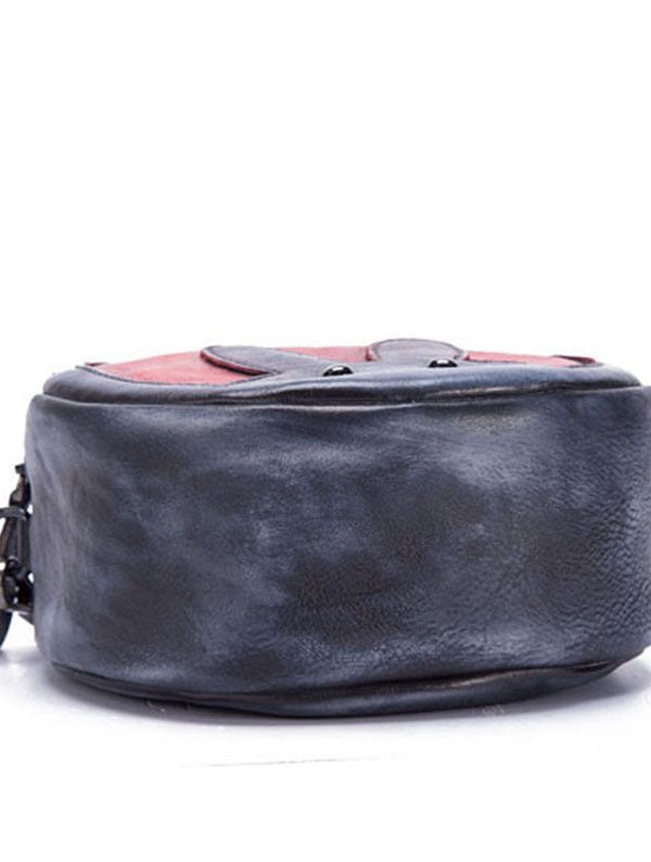 Chic Dark Grey Animal Patchwork Paitings Leather Messenger Bag