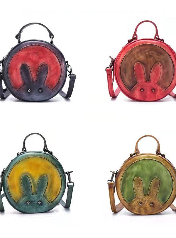 Chic Dark Grey Animal Patchwork Paitings Leather Messenger Bag