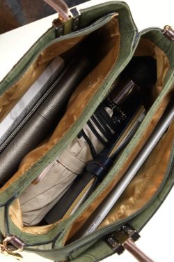 Chic Green Jacquard Large Capacity Faux Leather Tote Handbag