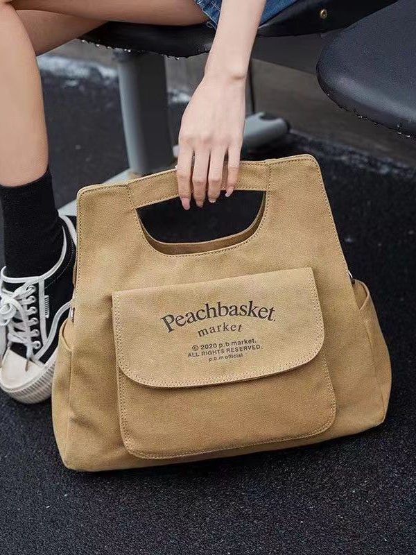 Chic Khaki Large Capacity Canvas Messenger Bag