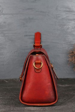 Chic Orange Brown The Sunflowers Calf Leather Tote Handbag