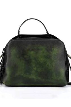 Chic Rainbow Tie Dye Paitings Calf Leather Satchel Handbag