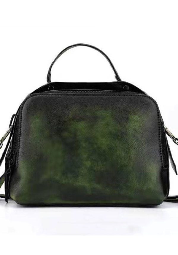 Chic Rainbow Tie Dye Paitings Calf Leather Satchel Handbag