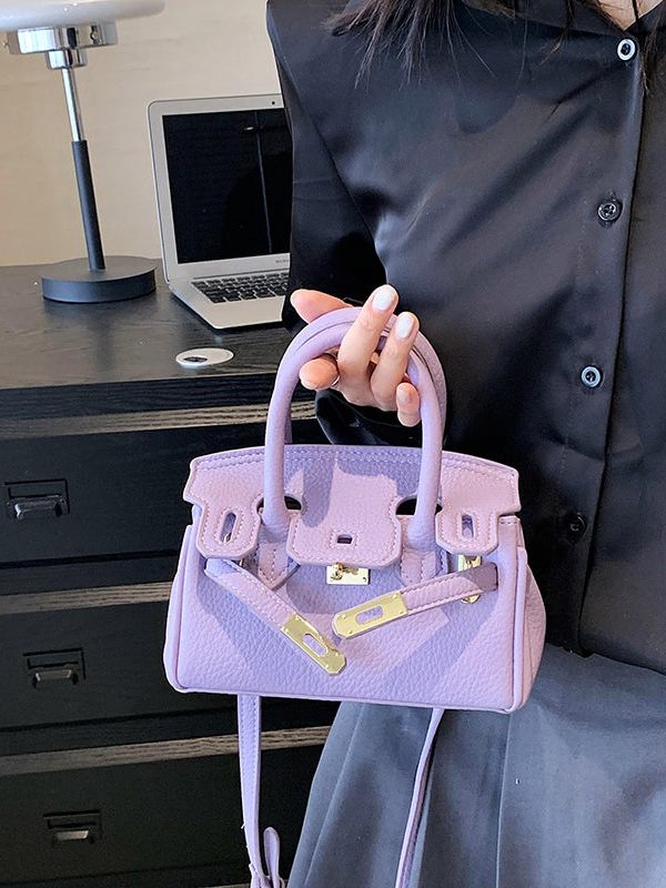 Chic White Solid Durable Faux Leather Tote Handbag