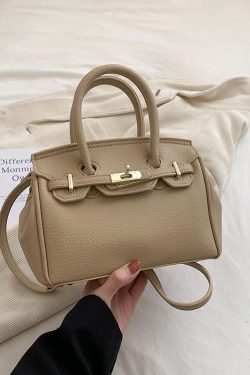 Chic White Solid Durable Faux Leather Tote Handbag