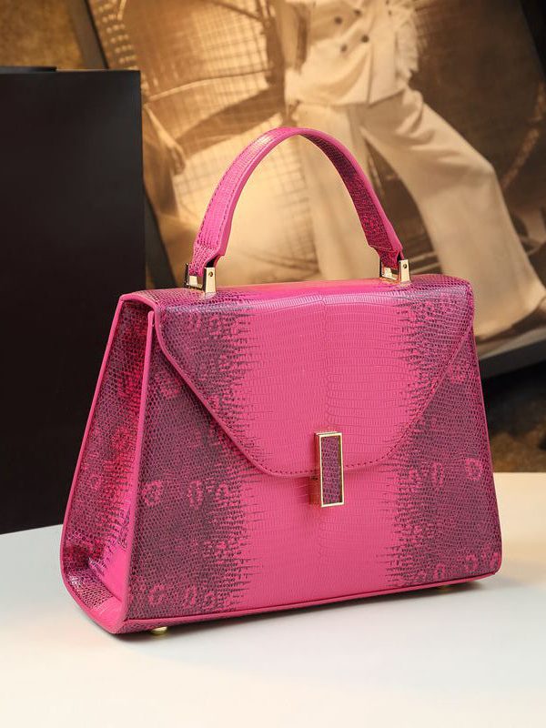 Chic Yellow Embossed Durable Calf Leather Tote Handbag