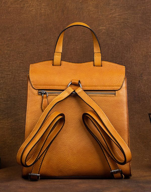 Chic Yellow Floral Embossing Calf Leather Women's Tote Handbag