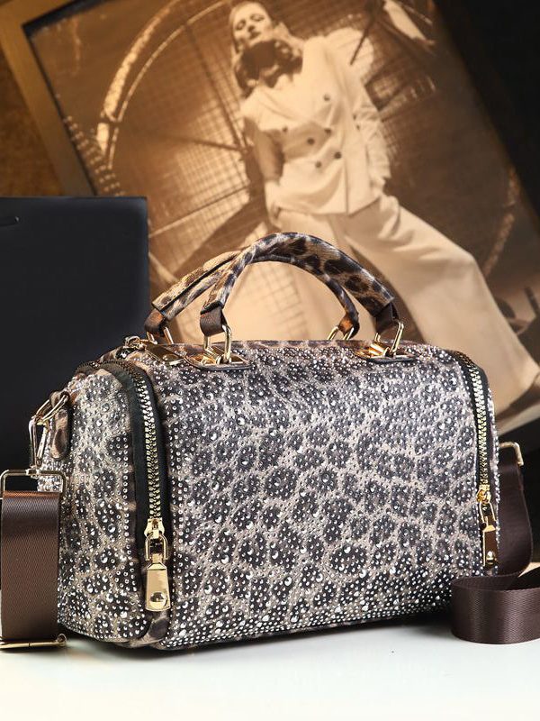 Chic Zircon Large Capacity Faux Leather Women Handbags