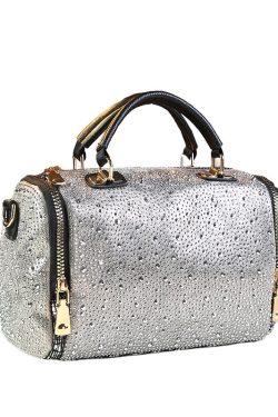 Chic Zircon Large Capacity Faux Leather Women Handbags