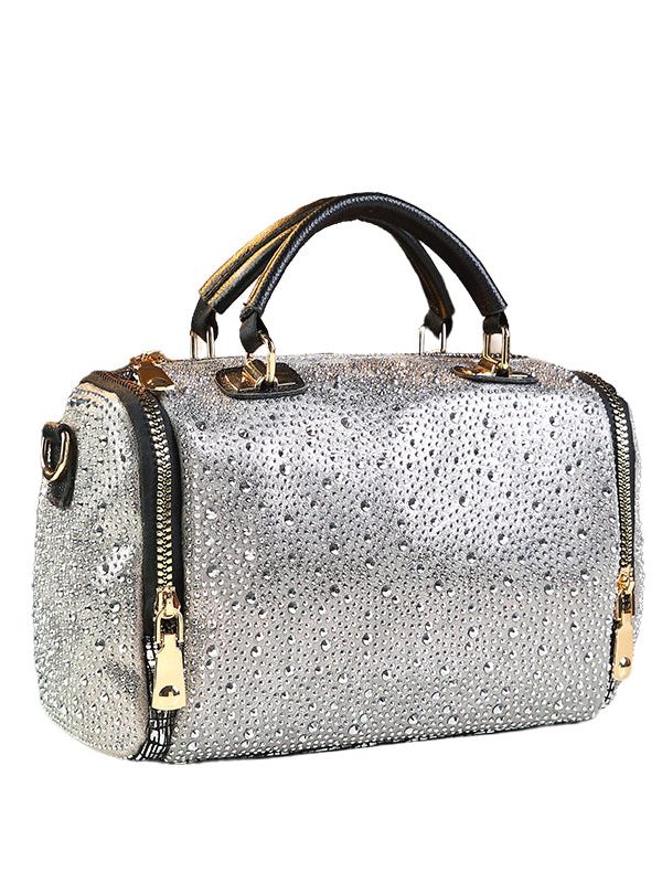 Chic Zircon Large Capacity Faux Leather Women Handbags