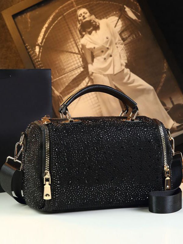 Chic Zircon Large Capacity Faux Leather Women Handbags