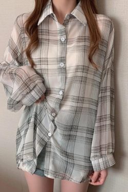 Chiffon Plaid Shirt