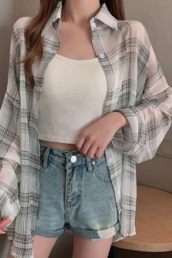 Chiffon Plaid Shirt