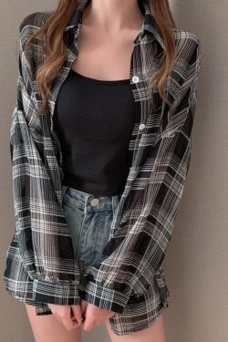 Chiffon Plaid Shirt
