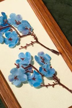 Chinese Style Blue Alloy Acrylic Floral Hairpin Suit