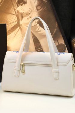 Chinese Style Pink Embroideried Calf Leather Tote Handbag