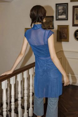 Chinese Woman Mesh Top