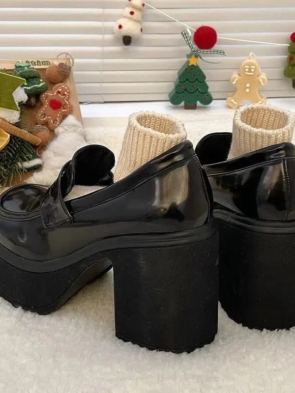 Chunky Platform High Heel Loafer Shoes