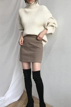 Chunky Turtleneck Knit Sweater